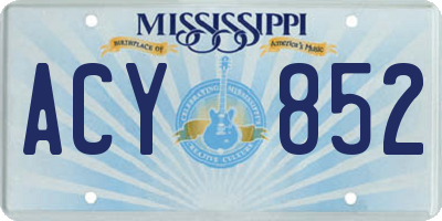 MS license plate ACY852
