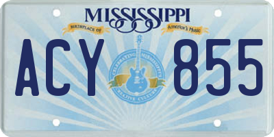 MS license plate ACY855