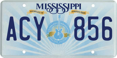 MS license plate ACY856