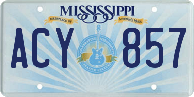 MS license plate ACY857
