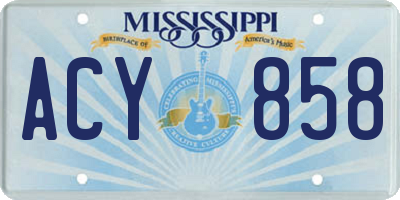 MS license plate ACY858