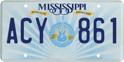 MS license plate ACY861