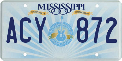 MS license plate ACY872