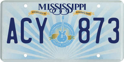 MS license plate ACY873