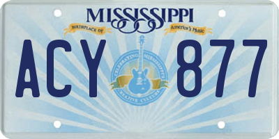 MS license plate ACY877