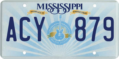 MS license plate ACY879