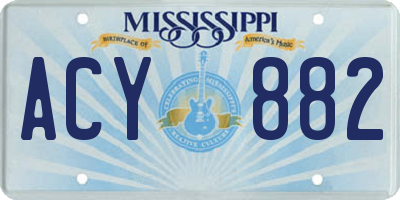MS license plate ACY882