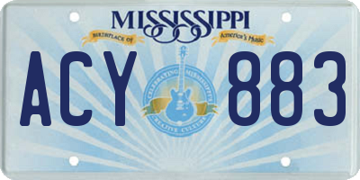 MS license plate ACY883