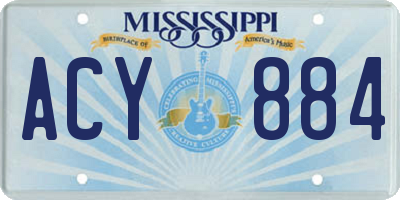 MS license plate ACY884