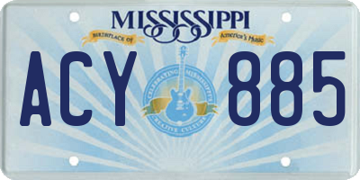 MS license plate ACY885