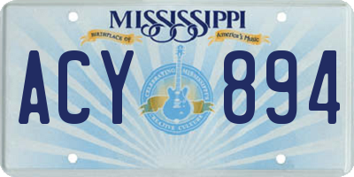 MS license plate ACY894