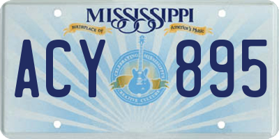 MS license plate ACY895