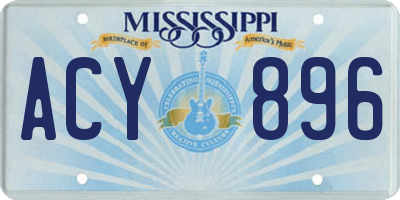 MS license plate ACY896