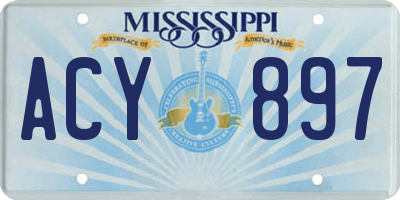 MS license plate ACY897
