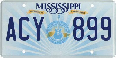MS license plate ACY899