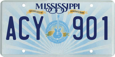 MS license plate ACY901