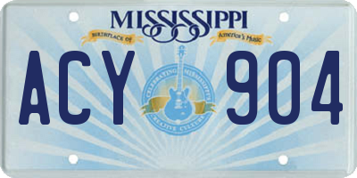 MS license plate ACY904