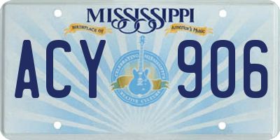MS license plate ACY906