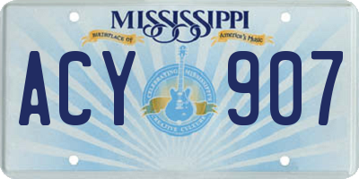 MS license plate ACY907