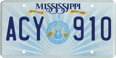 MS license plate ACY910