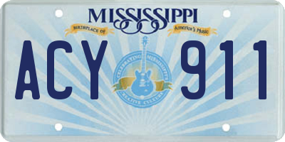 MS license plate ACY911