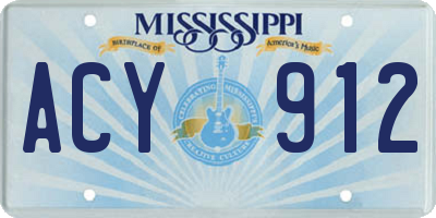 MS license plate ACY912