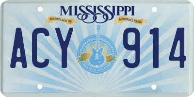 MS license plate ACY914
