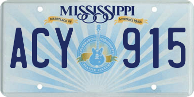 MS license plate ACY915