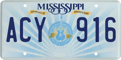 MS license plate ACY916