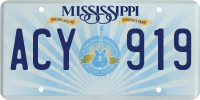 MS license plate ACY919