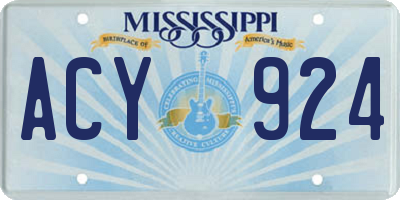 MS license plate ACY924