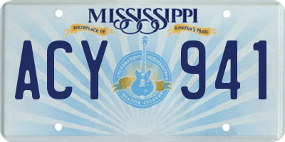 MS license plate ACY941