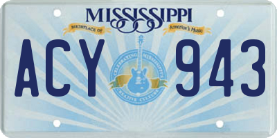 MS license plate ACY943