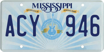 MS license plate ACY946