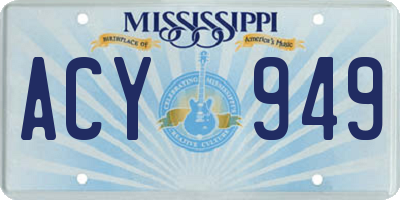 MS license plate ACY949