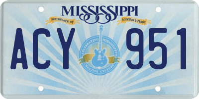 MS license plate ACY951