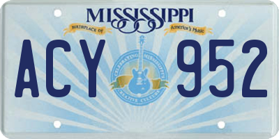 MS license plate ACY952
