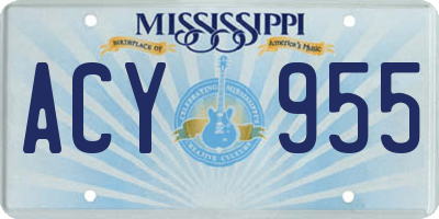 MS license plate ACY955