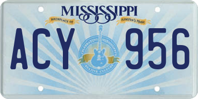 MS license plate ACY956