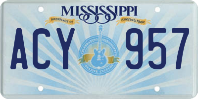 MS license plate ACY957