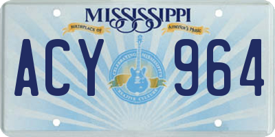 MS license plate ACY964