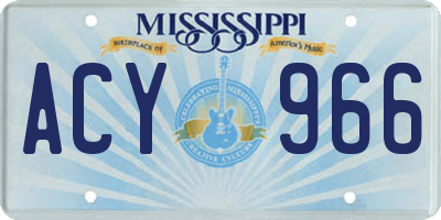 MS license plate ACY966