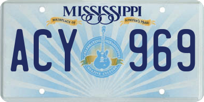 MS license plate ACY969