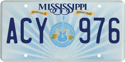 MS license plate ACY976