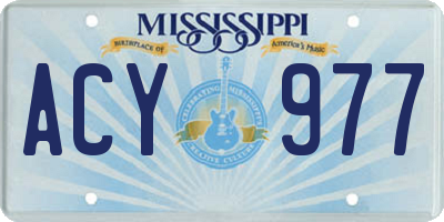 MS license plate ACY977