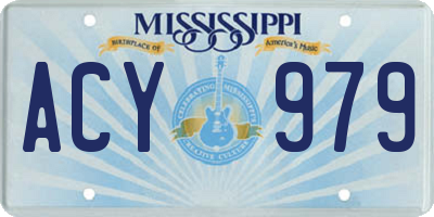 MS license plate ACY979