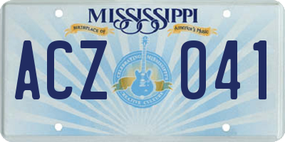 MS license plate ACZ041