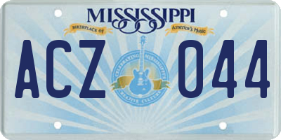 MS license plate ACZ044