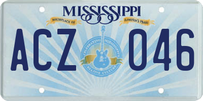 MS license plate ACZ046