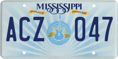 MS license plate ACZ047